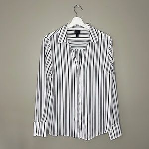 Black and White Striped Worthington Blouse Size L